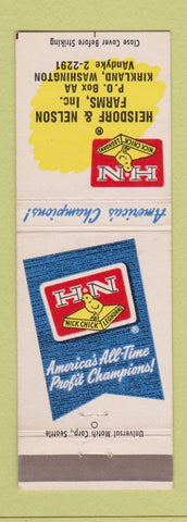 Matchbook Cover - Heisdorf Nelson Farms chicks Kirkland WA