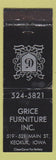 Matchbook Cover - Grice Furniture Keokuk IA WEAR