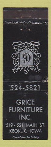 Matchbook Cover - Grice Furniture Keokuk IA WEAR