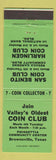 Matchbook Cover - San Benito Coin Club Harlingen Brownsville TX