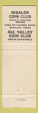 Matchbook Cover - San Benito Coin Club Harlingen Brownsville TX