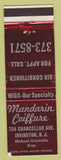 Matchbook Cover - Mandarin Coiffure Salon Irvington NJ WEAR