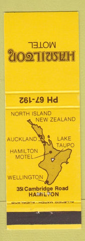 Matchbook Cover - Hamilton Motel New Zealand