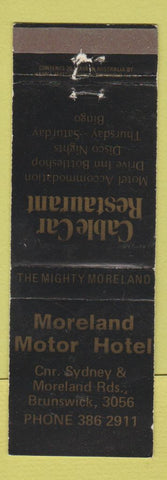 Matchbook Cover - Moreland Motor Hotel Brunswick Australia WEAR