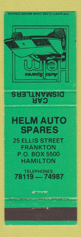 Matchbook Cover - Helm Auto Spares parts Hamilton Frankton New Zealand