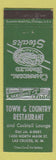 Matchbook Cover - Town and Country Restaurant Las Cruces NM