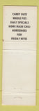 Matchbook Cover - Ruthie's Cafe Riverton IL