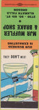 Matchbook Cover - MJR Muffler Brake Shop Klamath Falls OR
