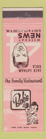 Matchbook Cover - Bob's Big Boy Jack Latham KRCA TV Los Angeles WORN