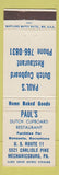 Matchbook Cover - Paul's Dutch Cupboard Mechanicsburg PA
