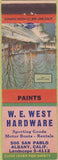 Matchbook Cover - WE West Hardware Albany CA