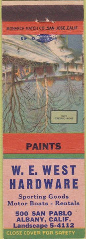 Matchbook Cover - WE West Hardware Albany CA