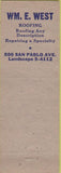 Matchbook Cover - WE West Hardware Albany CA