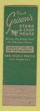 Matchbook Cover - Grison's Chicken House San Francisco cA