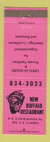 Matchbook Cover - New Buffalo Restaurant Duncannon PA