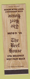 Matchbook Cover - The Beef House West Palm Beach FL