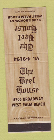 Matchbook Cover - The Beef House West Palm Beach FL