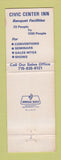 Matchbook Cover - Civic Center Inn Eau Claire WI