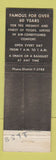 Matchbook Cover - Wearley's Restaurant Washington DC feature WEAR