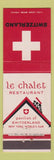Matchbook Cover - Switzerland Restaurant LE Chalet 1964 New York World's Fair