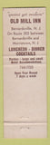 Matchbook Cover - Old Mill Inn Bernardsville NJ
