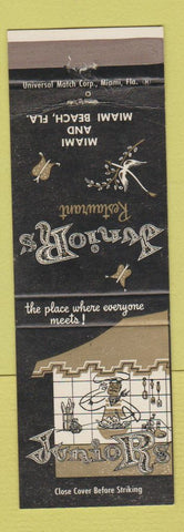 Matchbook Cover - Juniors Restaurant Miami Beach FL