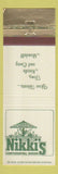Matchbook Cover - Nikki's Restaurant Mattydale NY