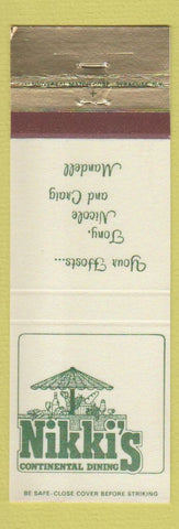 Matchbook Cover - Nikki's Restaurant Mattydale NY