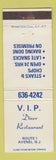 Matchbook Cover - VIP Diner Restaurant Avenel NJ