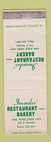 Matchbook Cover - Imordes' Restaurant Bakery WEAR