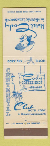 Matchbook Cover - Hotel Cody Leavenworth KS