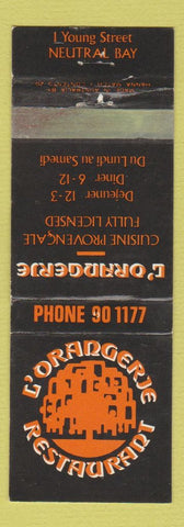 Matchbook Cover - L'Orangerje Restaurant Neutral Bay Australia WEAR