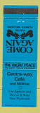 Matchbook Cover - Centre Way Cafe Milkbar New Plymouth New Zealand