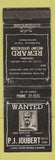 Matchbook Cover - PJ Joubert Liquor Store South Africa WEAR