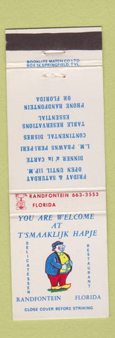 Matchbook Cover - T'Smaaklijk Hapje Randfontein FL