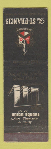 Matchbook Cover - St Francis Hotel San Francisco CA