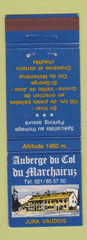 Matchbook Cover - Auberge du Col du Marchairuz Jura Vaudois Switzerland?