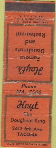 Matchbook Cover - Hoyt Doughnut King Tacoma WA POOR