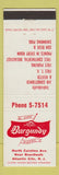 Matchbook Cover - The Burgundy Motel Atlantic City NJ