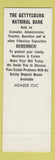 Matchbook Cover - Gettysburg National Bank PA