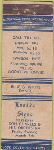 Matchbook Cover - Lambda Sigma Buffalo Consistory NY? WEAR