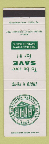 Matchbook Cover - Germantown Savings Bank PA