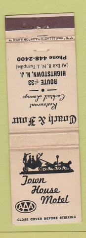Matchbook Cover - Town House Motel Coach & Four Hightstown NJ WEAR