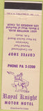 Matchbook Cover - Royal Knight Motor Hotel Los Angeles CA