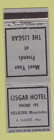 Matchbook Cover - Lisgar Hotel Selkirk MB WEAR