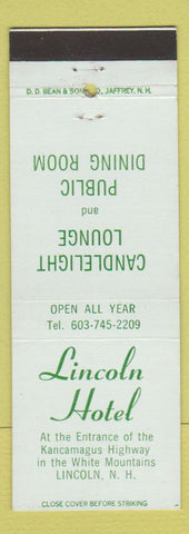Matchbook Cover - Lincoln Hotel Lincoln NH DD Bean
