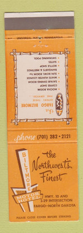 Matchbook Cover - Biltmore Motor Hotel Fargo ND WEAR
