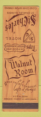 Matchbook Cover - St Charles Hotel IL Walnut Room