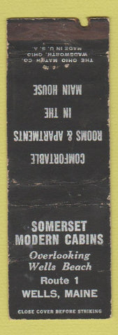 Matchbook Cover - Somerset Modern Cabins Wells ME POOR STRIKER WORN