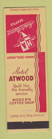 Matchbook Cover - Hotel Atwood Seattle WA